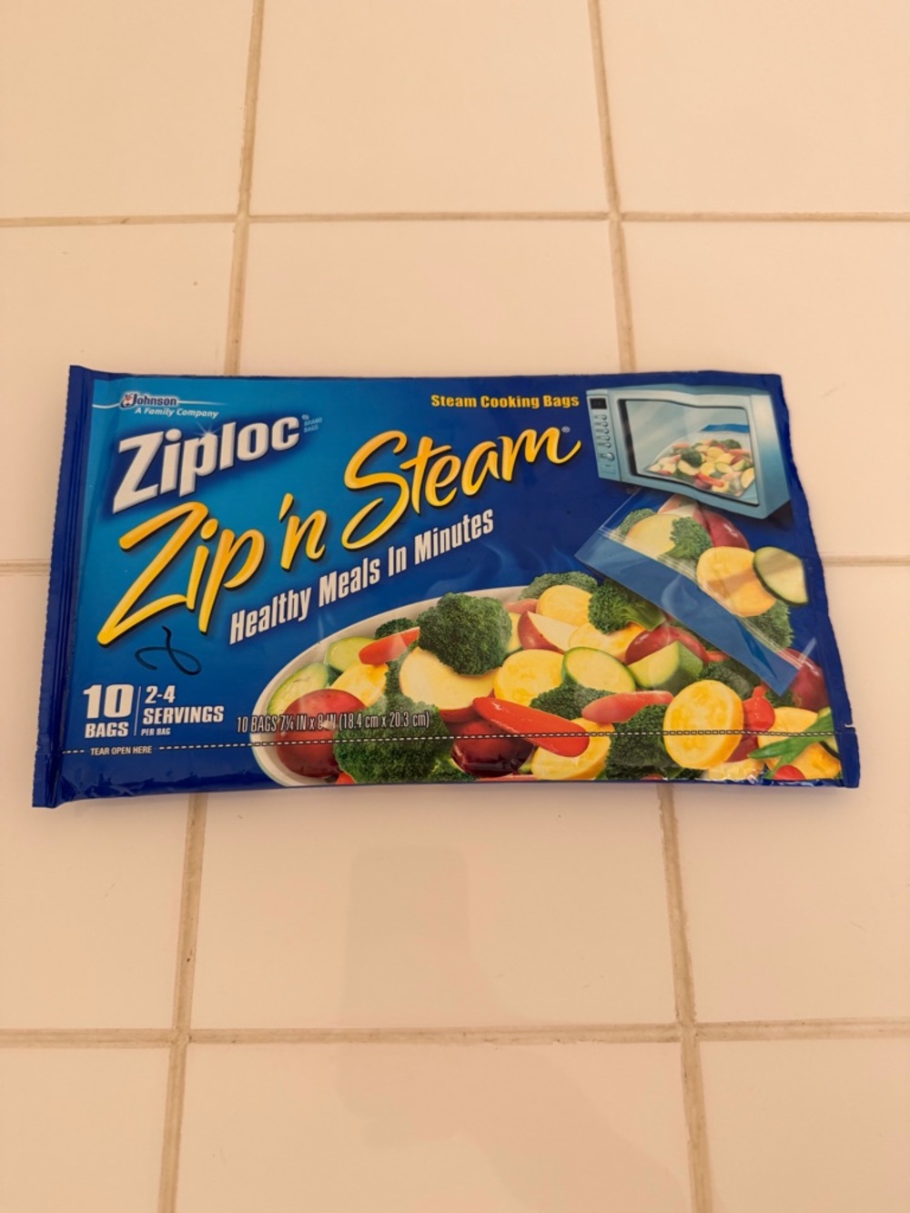 Ziploc Zip 'n Steam Microwave Steam Cooking Bags Sealed New Set of 10 Food Prep